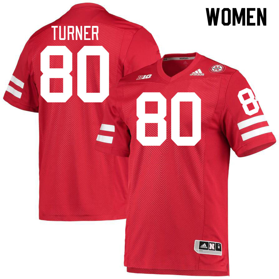 Women #80 Brice Turner Nebraska Cornhuskers College Football Jerseys Stitched Sale-Red
